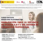 HABILITACIÓN PARA LA DOCENCIA EN GRADOS A,B Y C DEL SISTEMA DE FORMACIÓN PROFESIONAL en Burgos - teleformación