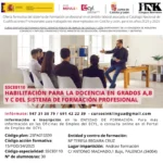 HABILITACIÓN PARA LA DOCENCIA EN GRADOS A,B Y C DEL SISTEMA DE FORMACIÓN PROFESIONAL en PALENCIA