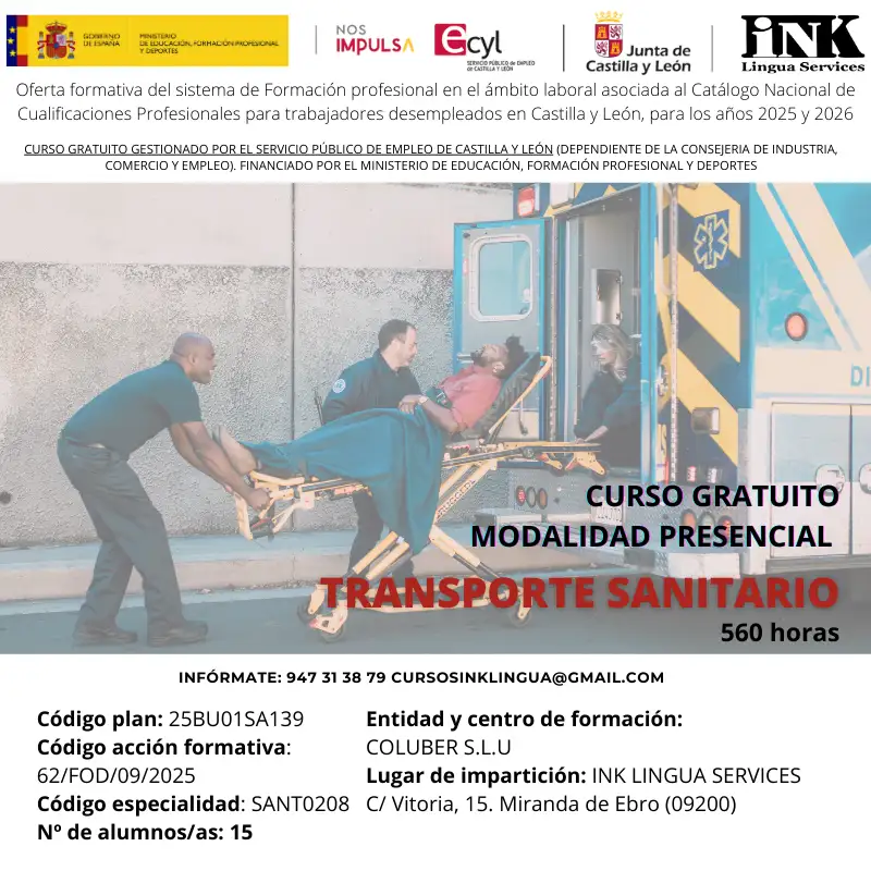 CURSO PRESENCIAL Y GRATIS: TRANSPORTE SANITARIO