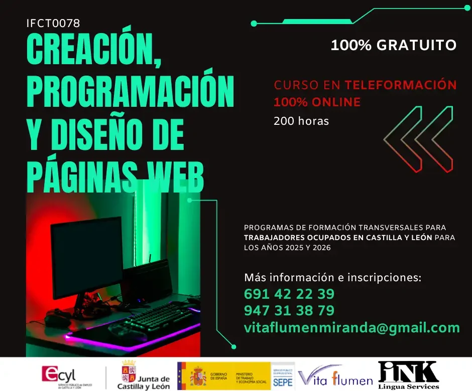 CURSO ONLINE GRATIS: CREACIÓN, PROGRAMACIÓN Y DISEÑO DE PÁGINAS WEB